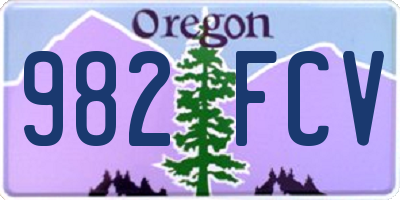OR license plate 982FCV