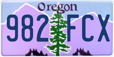 OR license plate 982FCX