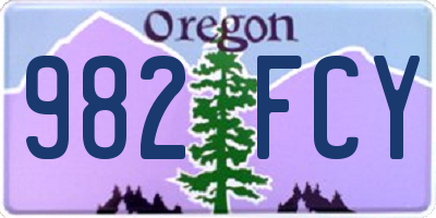 OR license plate 982FCY