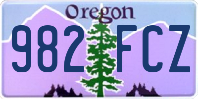OR license plate 982FCZ
