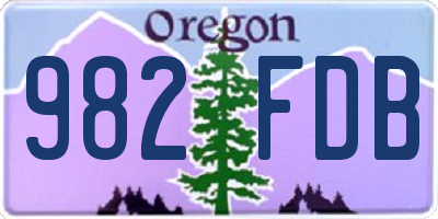 OR license plate 982FDB