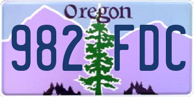 OR license plate 982FDC