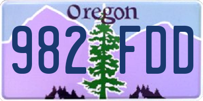 OR license plate 982FDD