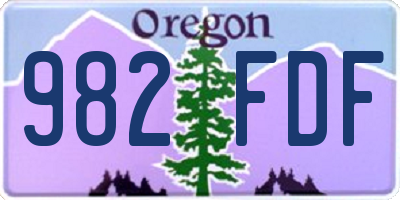OR license plate 982FDF