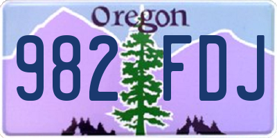 OR license plate 982FDJ