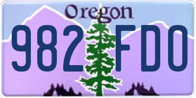 OR license plate 982FDO