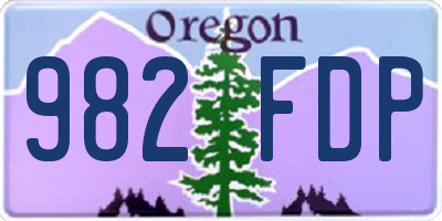 OR license plate 982FDP