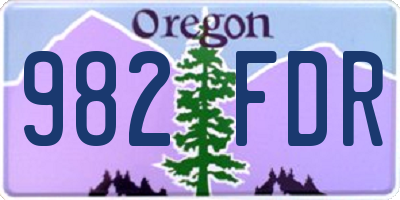 OR license plate 982FDR