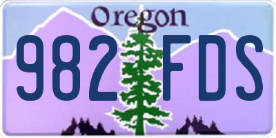 OR license plate 982FDS