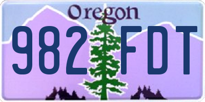 OR license plate 982FDT