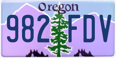 OR license plate 982FDV