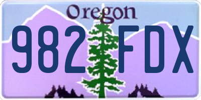OR license plate 982FDX