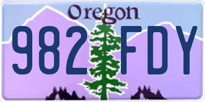 OR license plate 982FDY