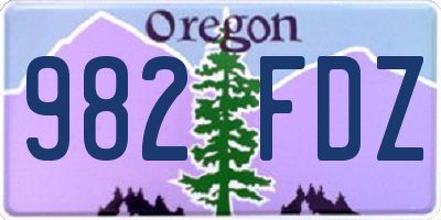 OR license plate 982FDZ