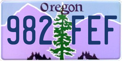 OR license plate 982FEF