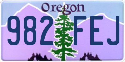 OR license plate 982FEJ