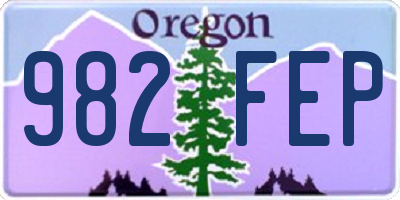 OR license plate 982FEP