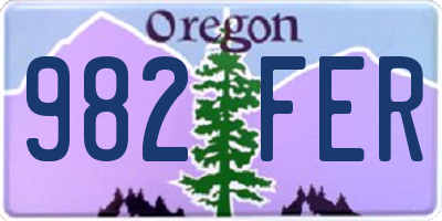 OR license plate 982FER