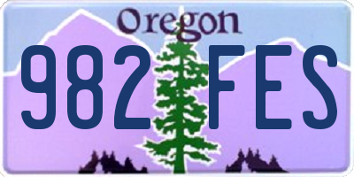 OR license plate 982FES