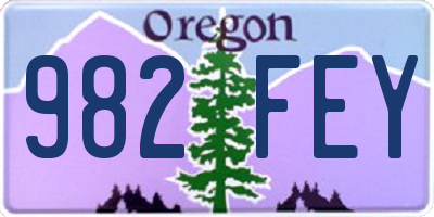 OR license plate 982FEY