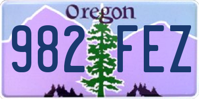 OR license plate 982FEZ