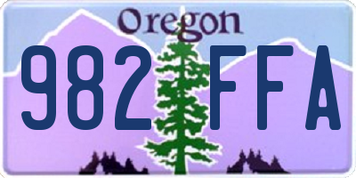 OR license plate 982FFA