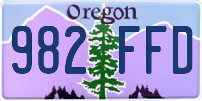 OR license plate 982FFD