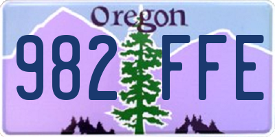 OR license plate 982FFE