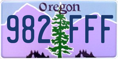 OR license plate 982FFF