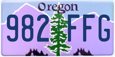OR license plate 982FFG