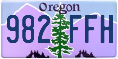 OR license plate 982FFH