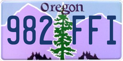 OR license plate 982FFI