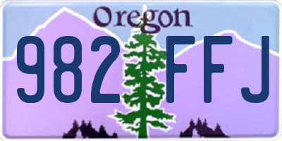 OR license plate 982FFJ