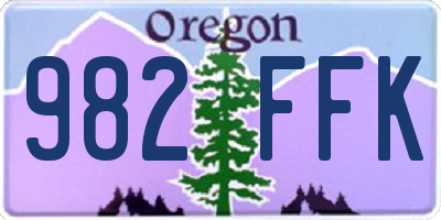 OR license plate 982FFK