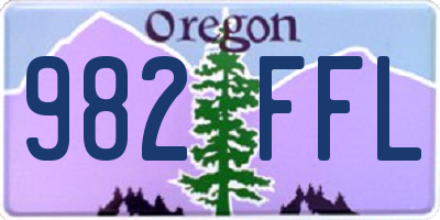 OR license plate 982FFL