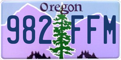 OR license plate 982FFM