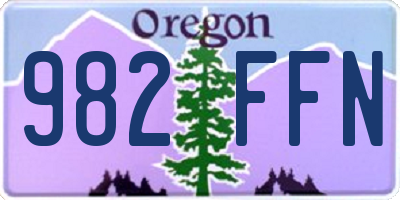 OR license plate 982FFN