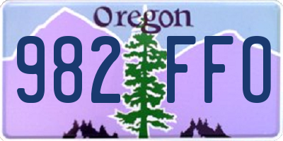 OR license plate 982FFO