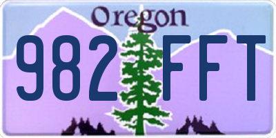 OR license plate 982FFT