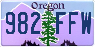 OR license plate 982FFW
