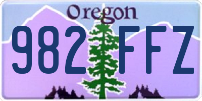 OR license plate 982FFZ