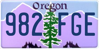 OR license plate 982FGE