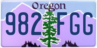 OR license plate 982FGG