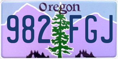 OR license plate 982FGJ