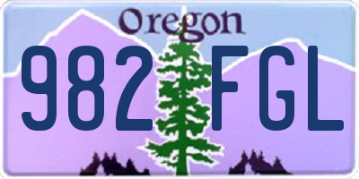 OR license plate 982FGL