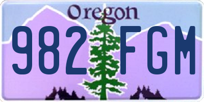 OR license plate 982FGM