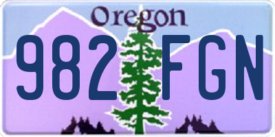 OR license plate 982FGN