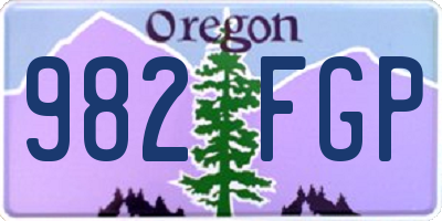 OR license plate 982FGP