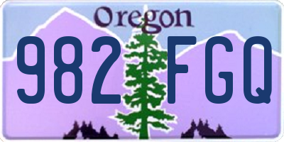 OR license plate 982FGQ