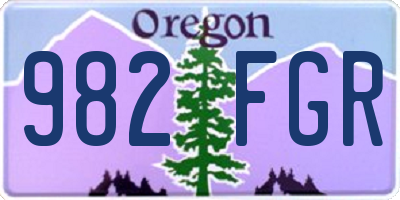 OR license plate 982FGR